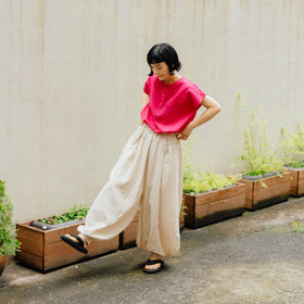 ヂェン先生の日常着 ヘンリーネック フレンチトップス