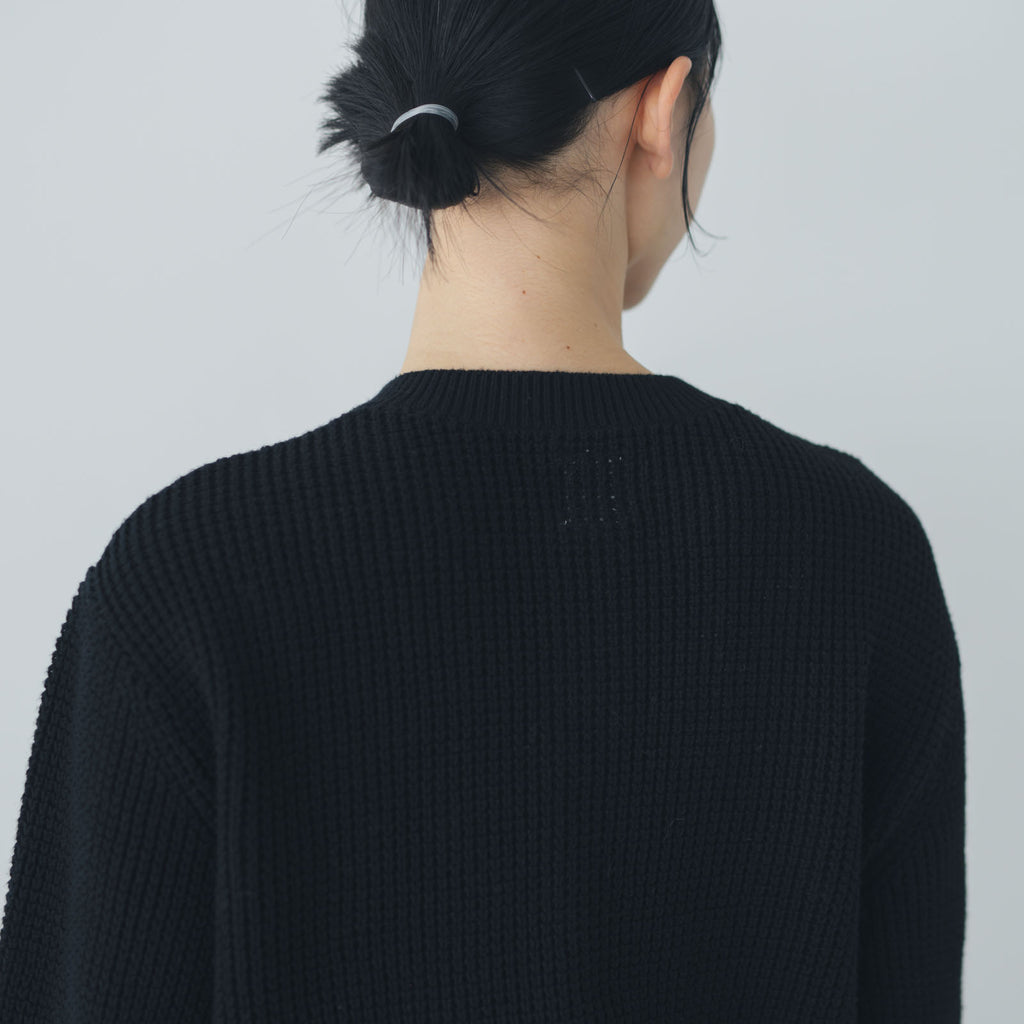 pot and tea ハンド刺繍綿カーディガン 黒