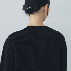 pot and tea ハンド刺繍綿カーディガン 黒