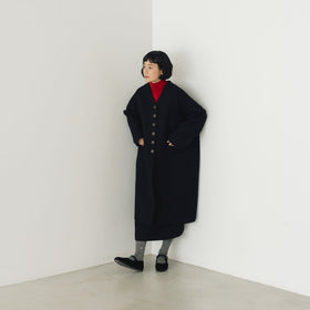 atelier naruse メルトンウールコクーンコート ブラック