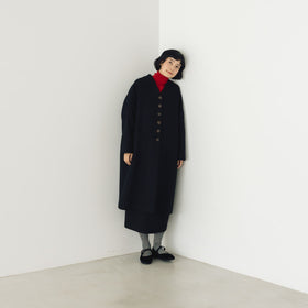 atelier naruse メルトンウールコクーンコート ブラック