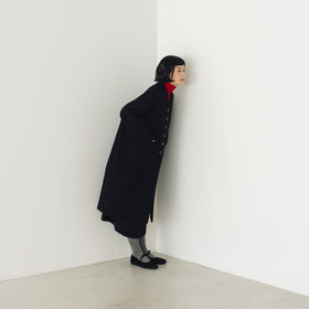 atelier naruse メルトンウールコクーンコート ブラック