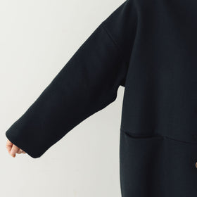 atelier naruse メルトンウールコクーンコート ブラック