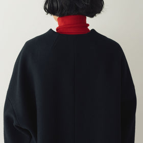 atelier naruse メルトンウールコクーンコート ブラック