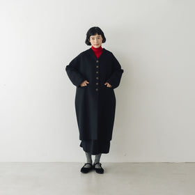 atelier naruse メルトンウールコクーンコート ブラック