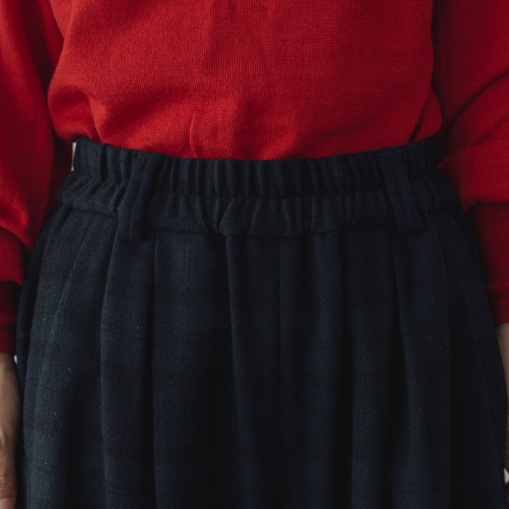 atelier naruse ウールフラノガウチョパンツ ブラックウォッチ