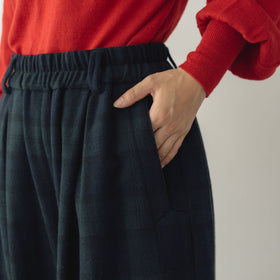 atelier naruse ウールフラノガウチョパンツ ブラックウォッチ