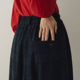 atelier naruse ウールフラノガウチョパンツ ブラックウォッチ