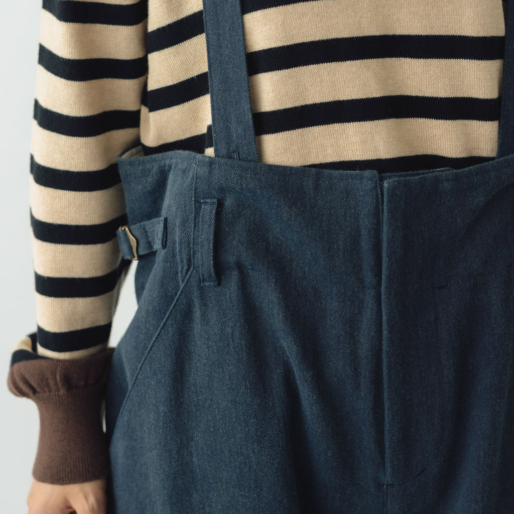 atelier naruse カツラギコットンリネン サスペンダーパンツ