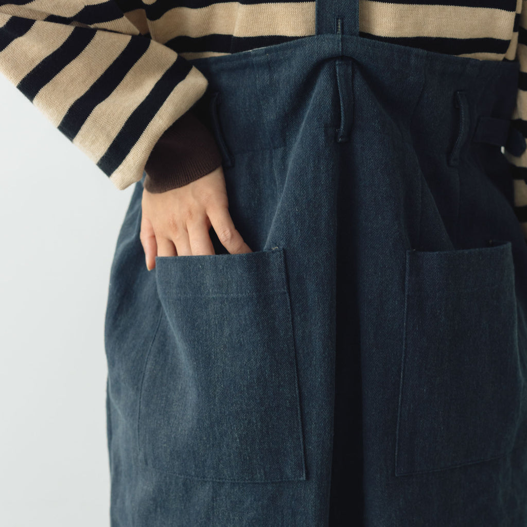 atelier naruse カツラギコットンリネン サスペンダーパンツ