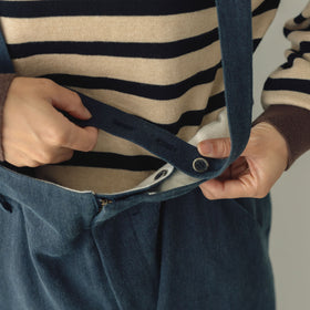 atelier naruse カツラギコットンリネン サスペンダーパンツ