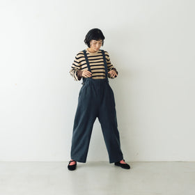 atelier naruse カツラギコットンリネン サスペンダーパンツ