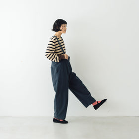 atelier naruse カツラギコットンリネン サスペンダーパンツ