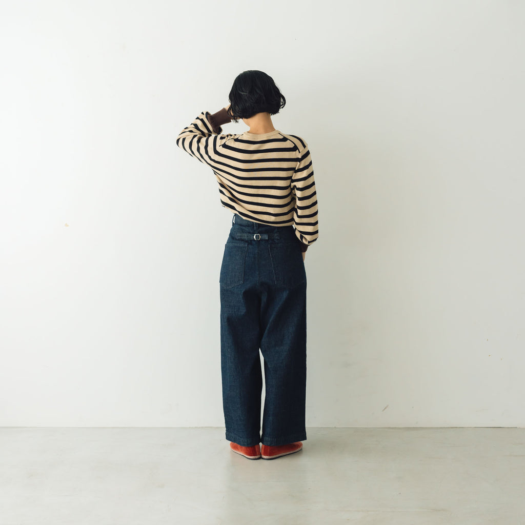 atelier naruse コットンデニム タックパンツ