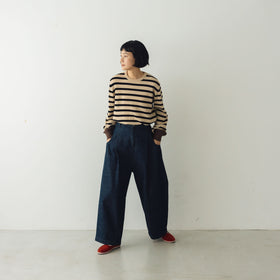 atelier naruse コットンデニム タックパンツ