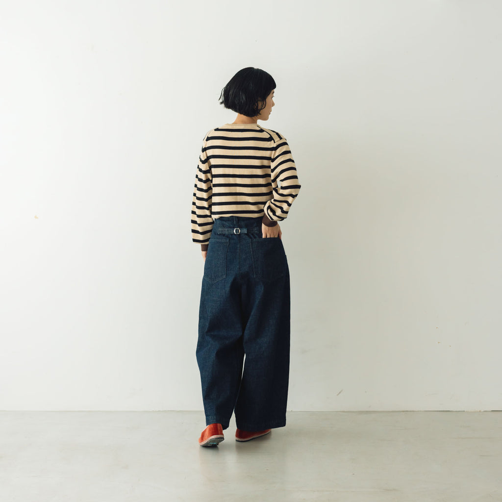 atelier naruse コットンデニム タックパンツ