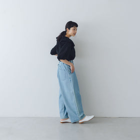 atelier naruse コットンデニム ワイドタックパンツ