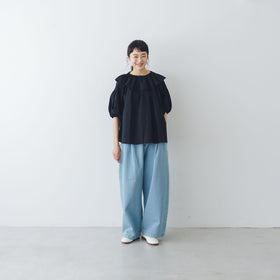 atelier naruse コットンデニム ワイドタックパンツ