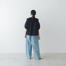 atelier naruse コットンデニム ワイドタックパンツ