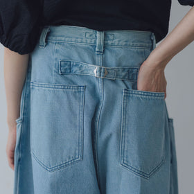 atelier naruse コットンデニム ワイドタックパンツ