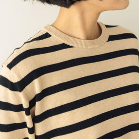 atelier naruse コットンウールボーダーニット