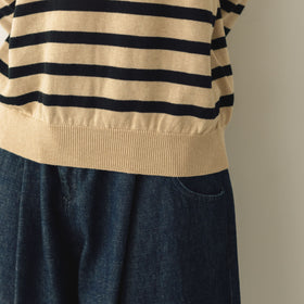 atelier naruse コットンウールボーダーニット