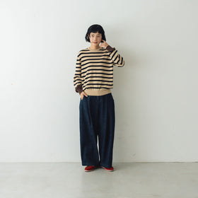 atelier naruse コットンウールボーダーニット