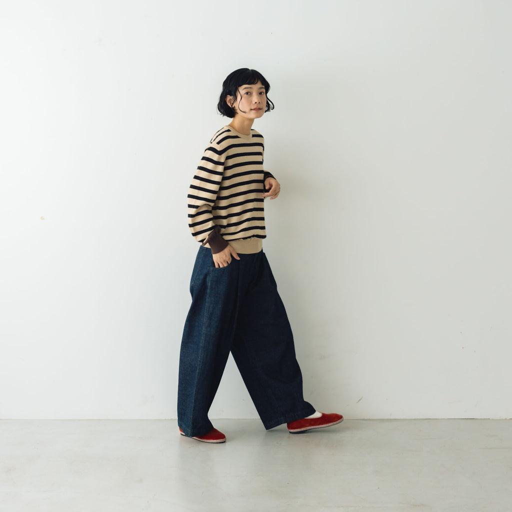 atelier naruse コットンウールボーダーニット