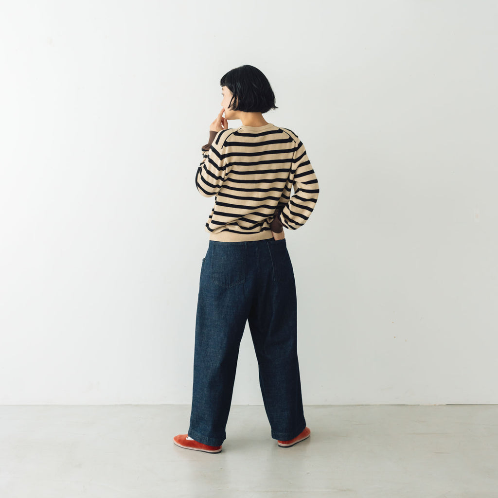 atelier naruse コットンウールボーダーニット