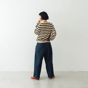 atelier naruse コットンウールボーダーニット