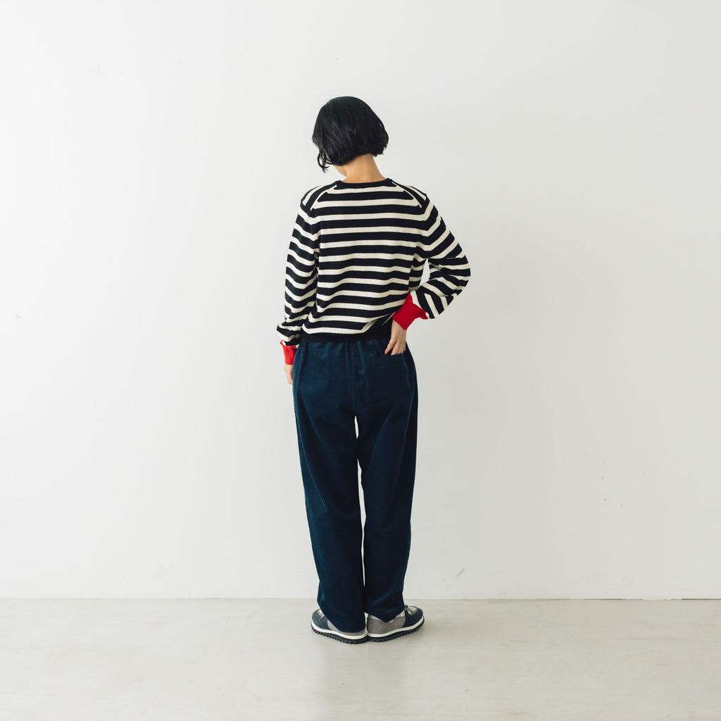 atelier naruse コットンウールボーダーニット