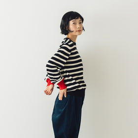 atelier naruse コットンウールボーダーニット