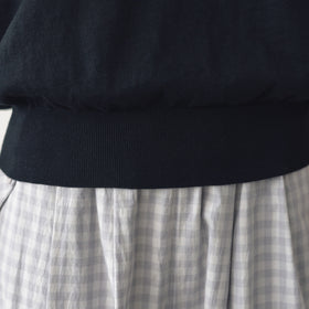 atelier naruse ラミーコットンクロシェカラー 半袖ニット