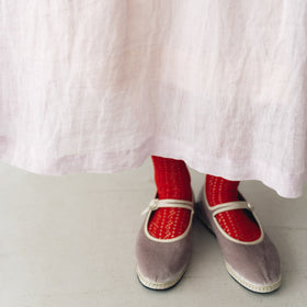 atelier naruse リネンストライプレースミドルソックス