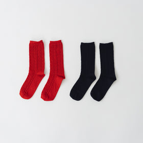 atelier naruse リネンストライプレースミドルソックス