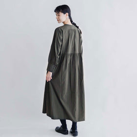 pot and tea ノーカラー ロングワンピース