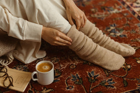 シルクふぁみりぃ アルパカ足湯ソックス ナチュラルベージュ