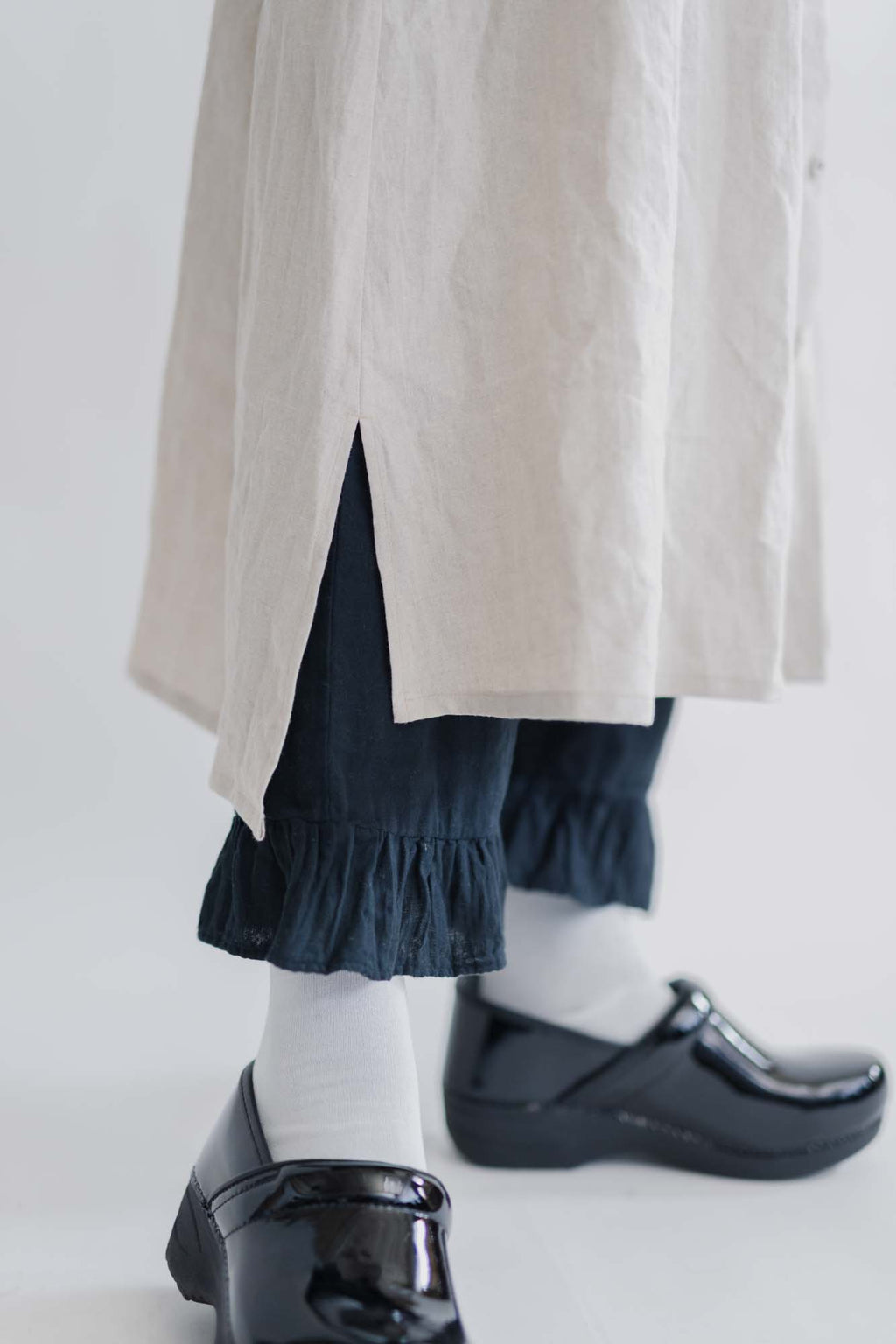 pot and tea ダブルガーゼのペチパンツ(フリル付き)