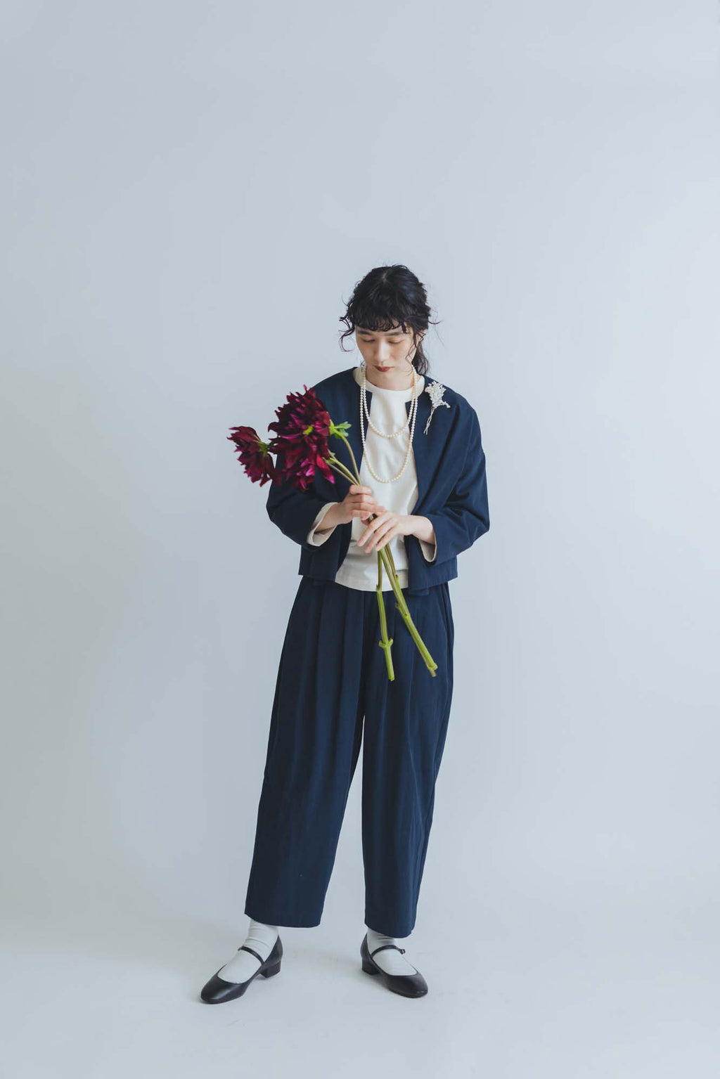 F/style 亀田縞のブラウス