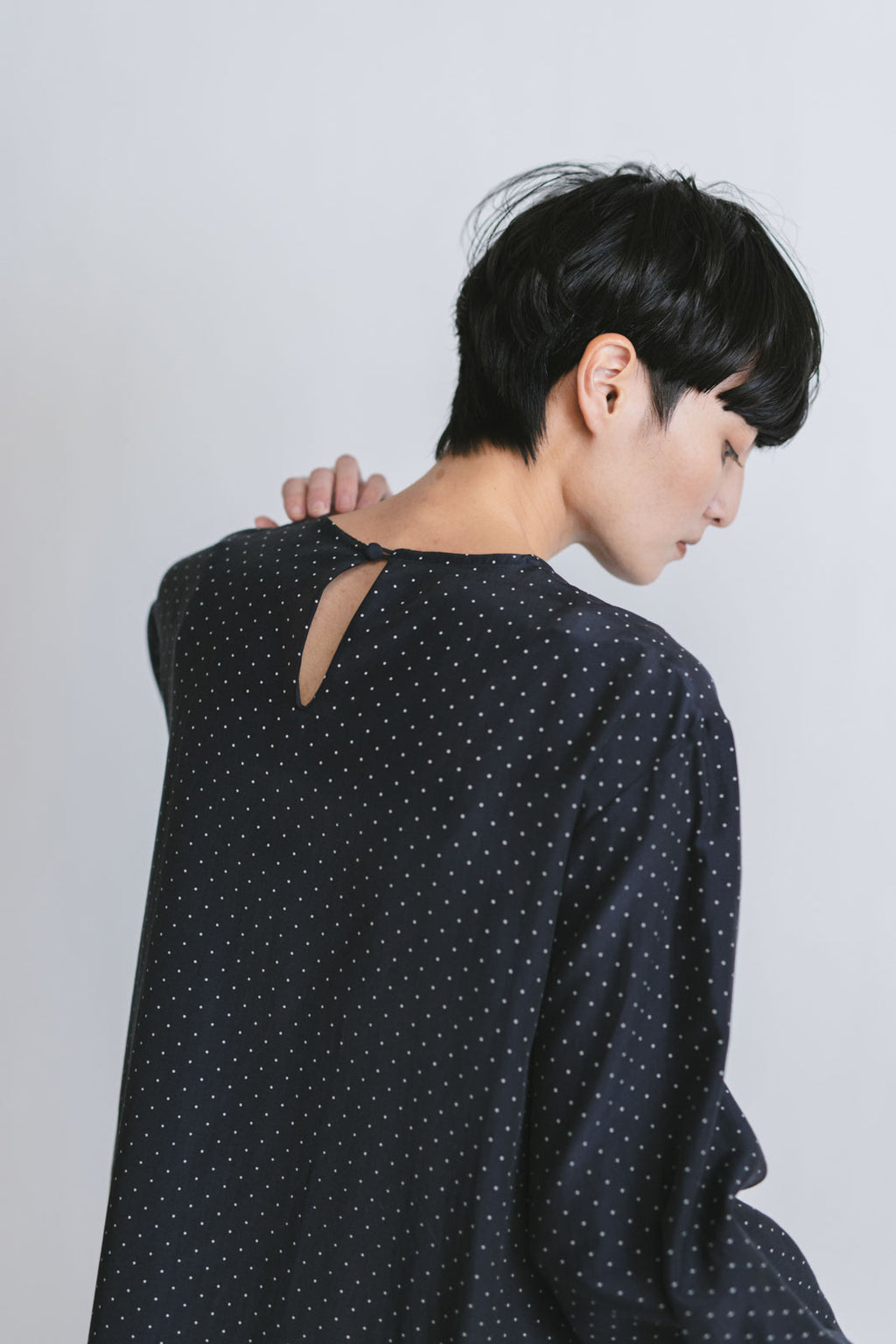 fruits of life ドットギャザーワンピース 水玉