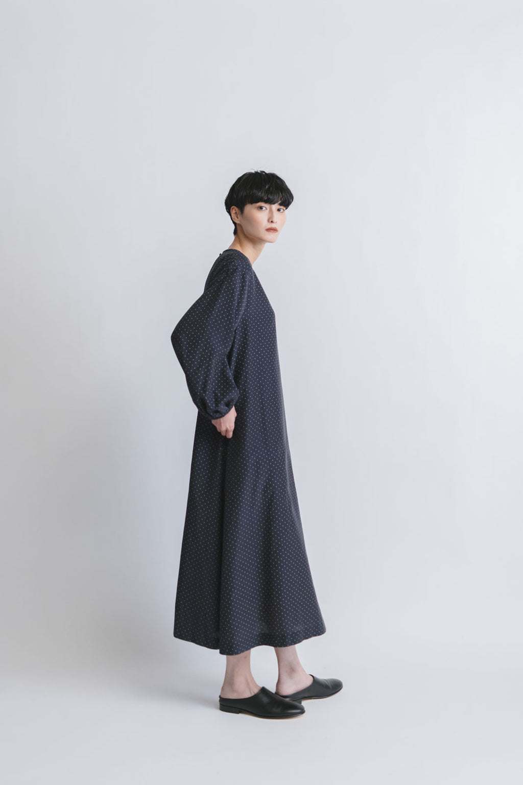 fruits of life ドットギャザーワンピース 水玉