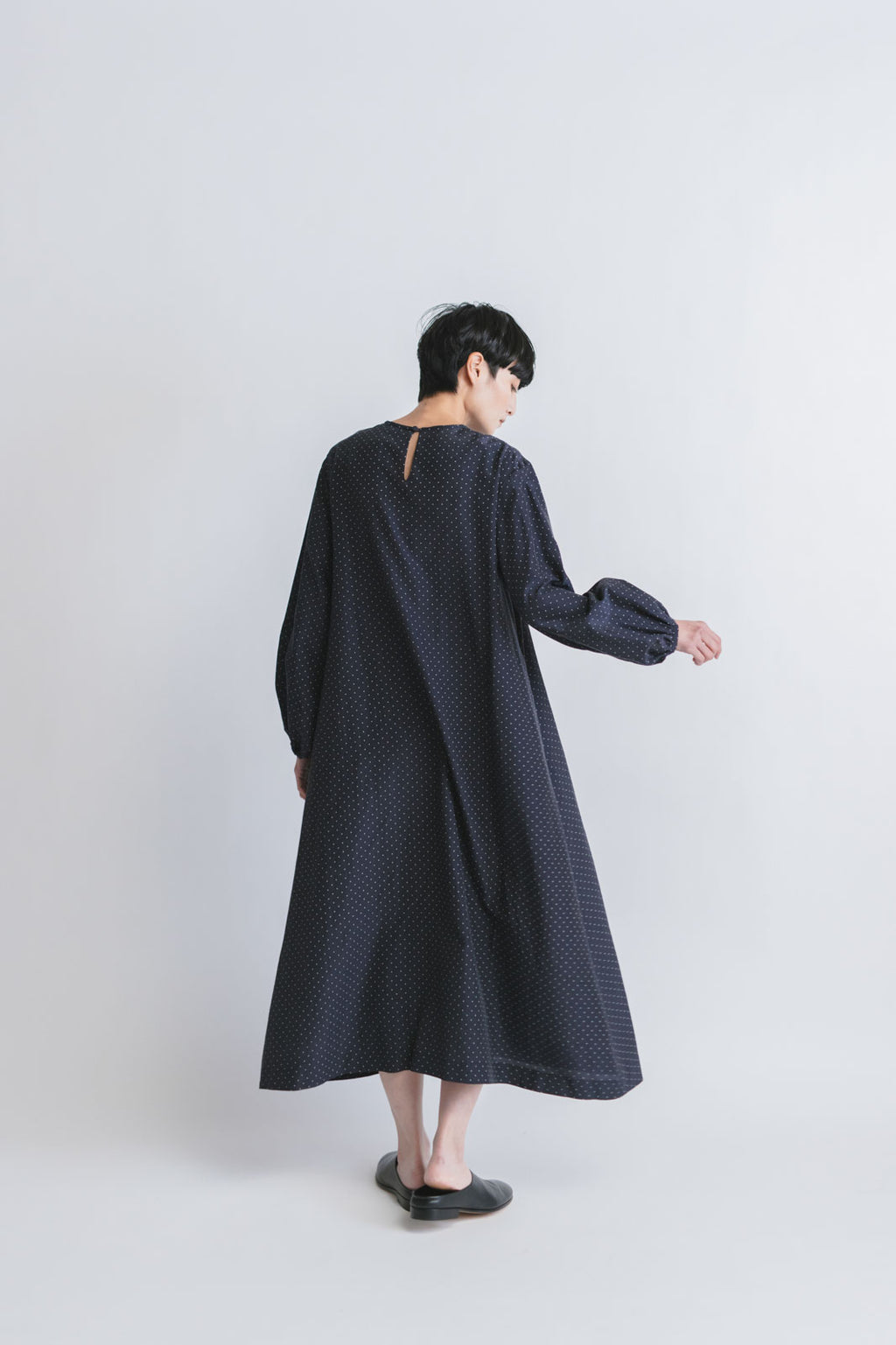 fruits of life ドットギャザーワンピース 水玉