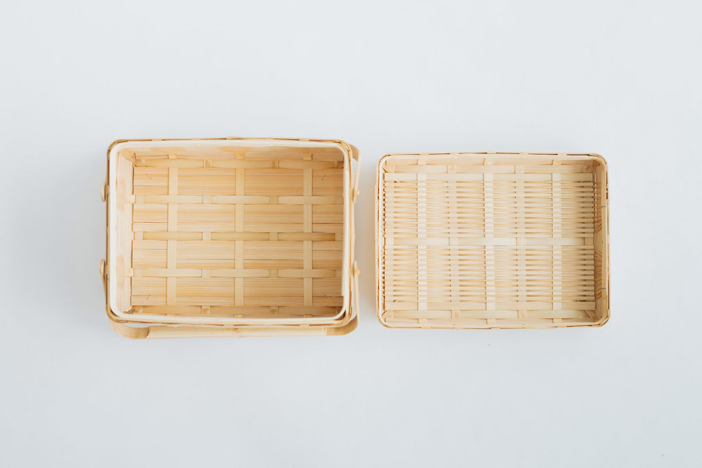白竹 手付き弁当かご