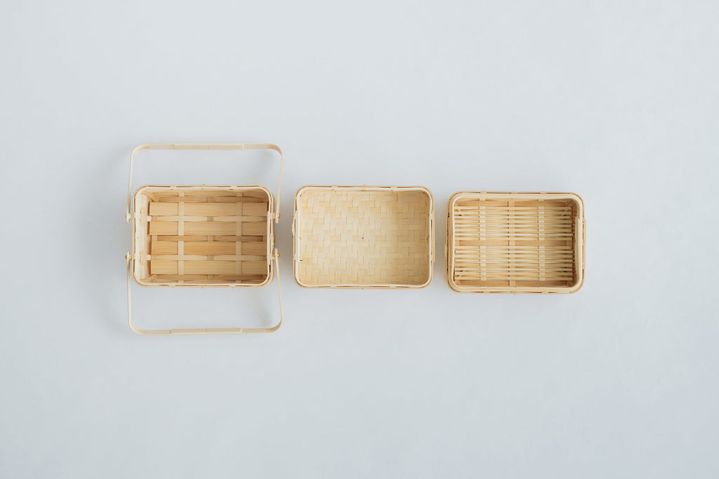 白竹 手付き弁当かご