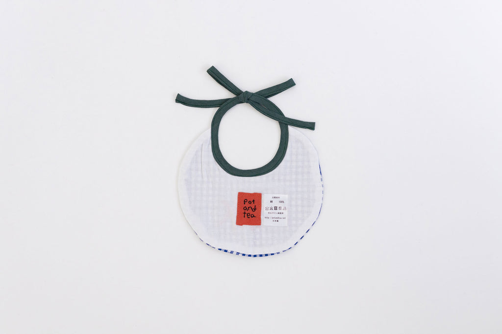 pot and tea チェック柄ベビースタイ