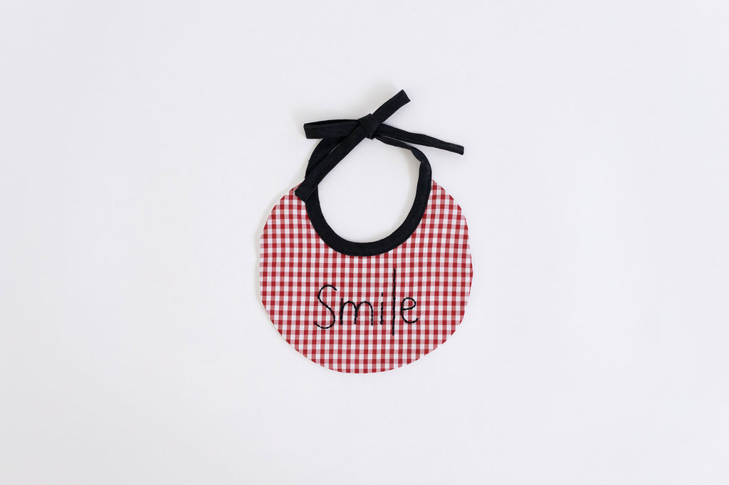 pot and tea チェック柄ベビースタイ