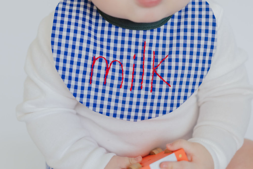 pot and tea チェック柄ベビースタイ