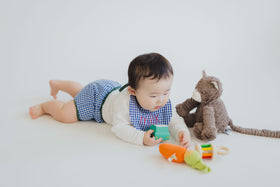 pot and tea チェック柄ベビースタイ