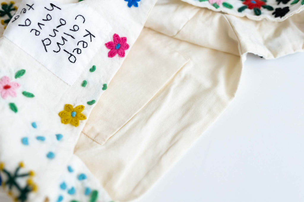 pot and tea 毛糸刺繍バッグ