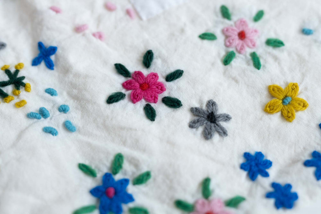 pot and tea 毛糸刺繍バッグ